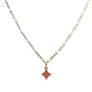 Louis Vuitton Repurposed Pendant in Figaro Link Necklace
